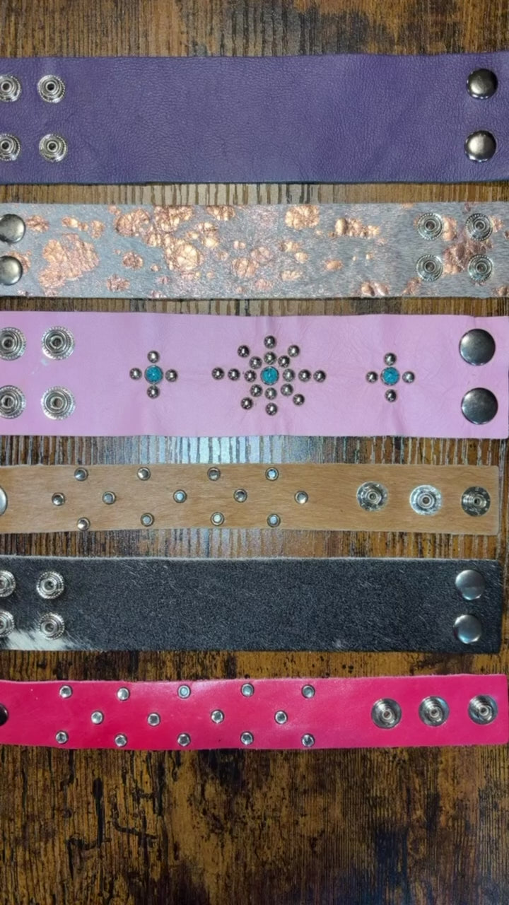 The Studded Collection - Genuine Leather Cuff Bracelet