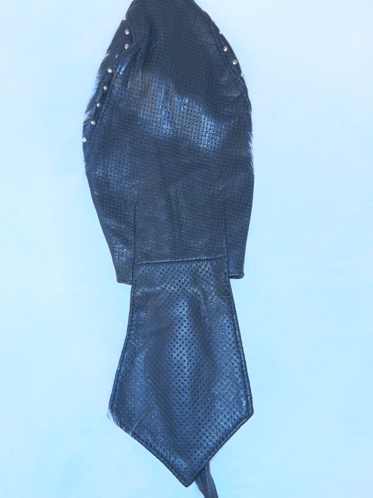 Genuine Leather perforated studded leather cap
