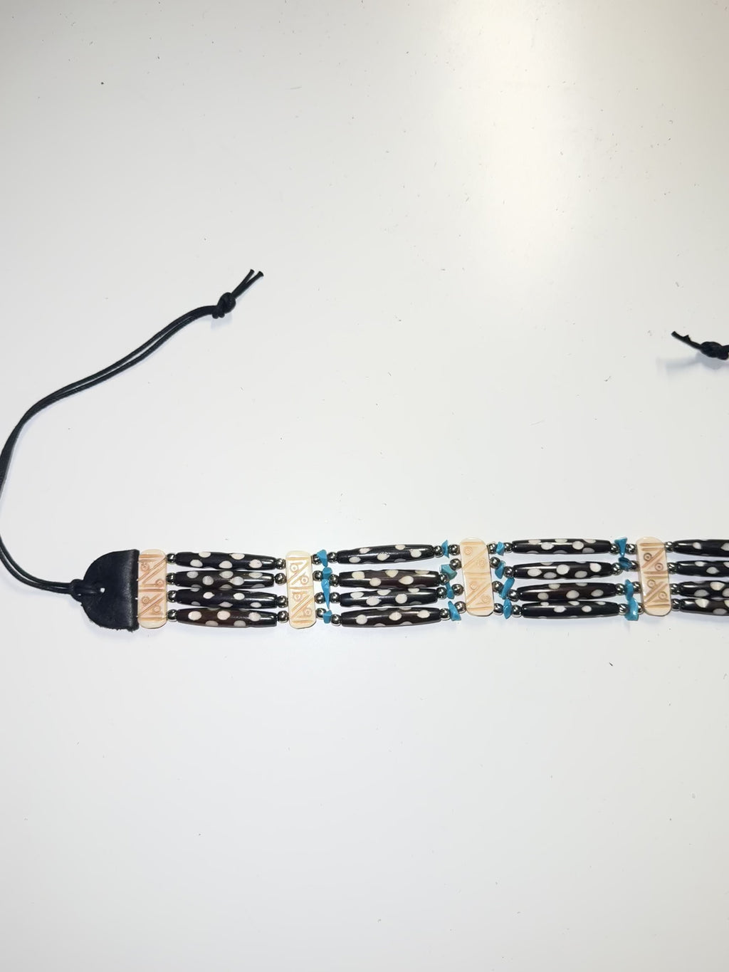Buffalo Bone Beaded Stone Tribal Native American Necklace