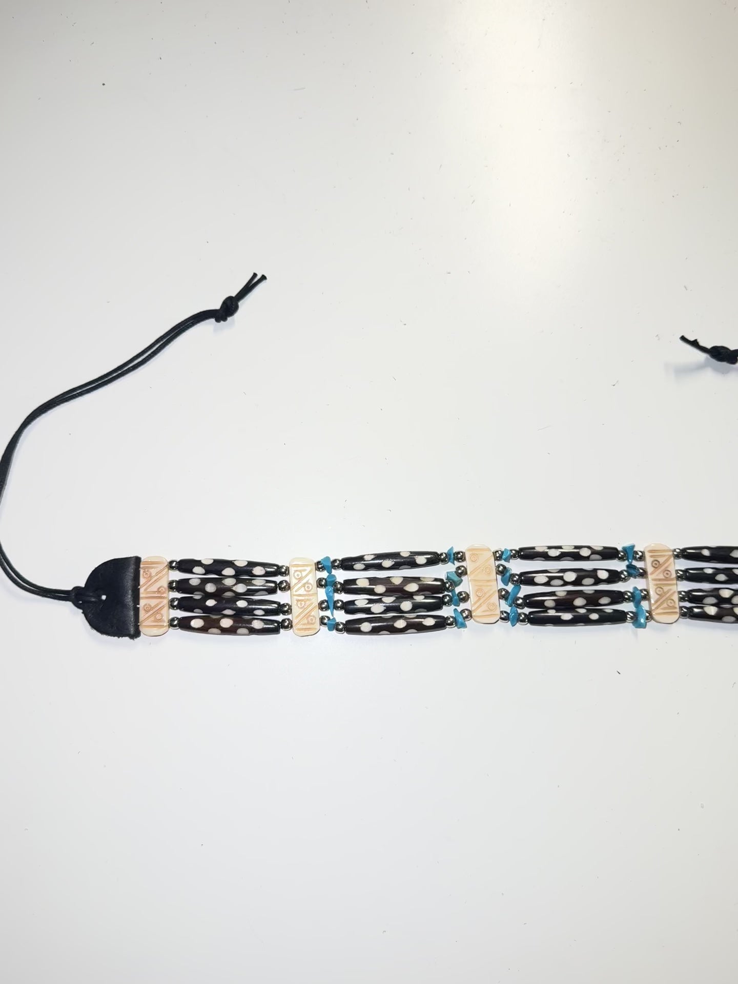 Buffalo Bone Beaded Stone Tribal Native American Necklace