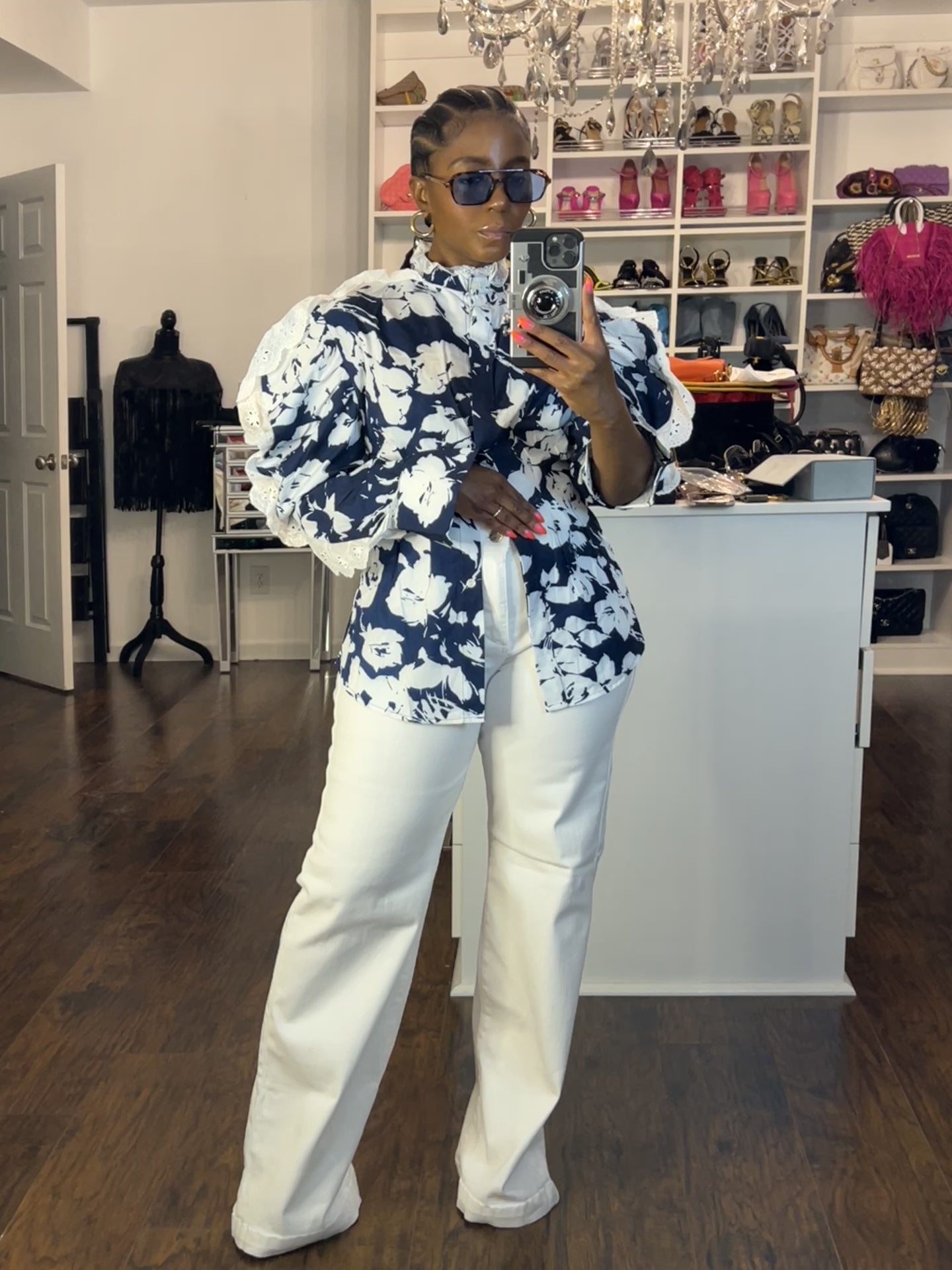 Golden buttons Wide Leg Trouser Jeans