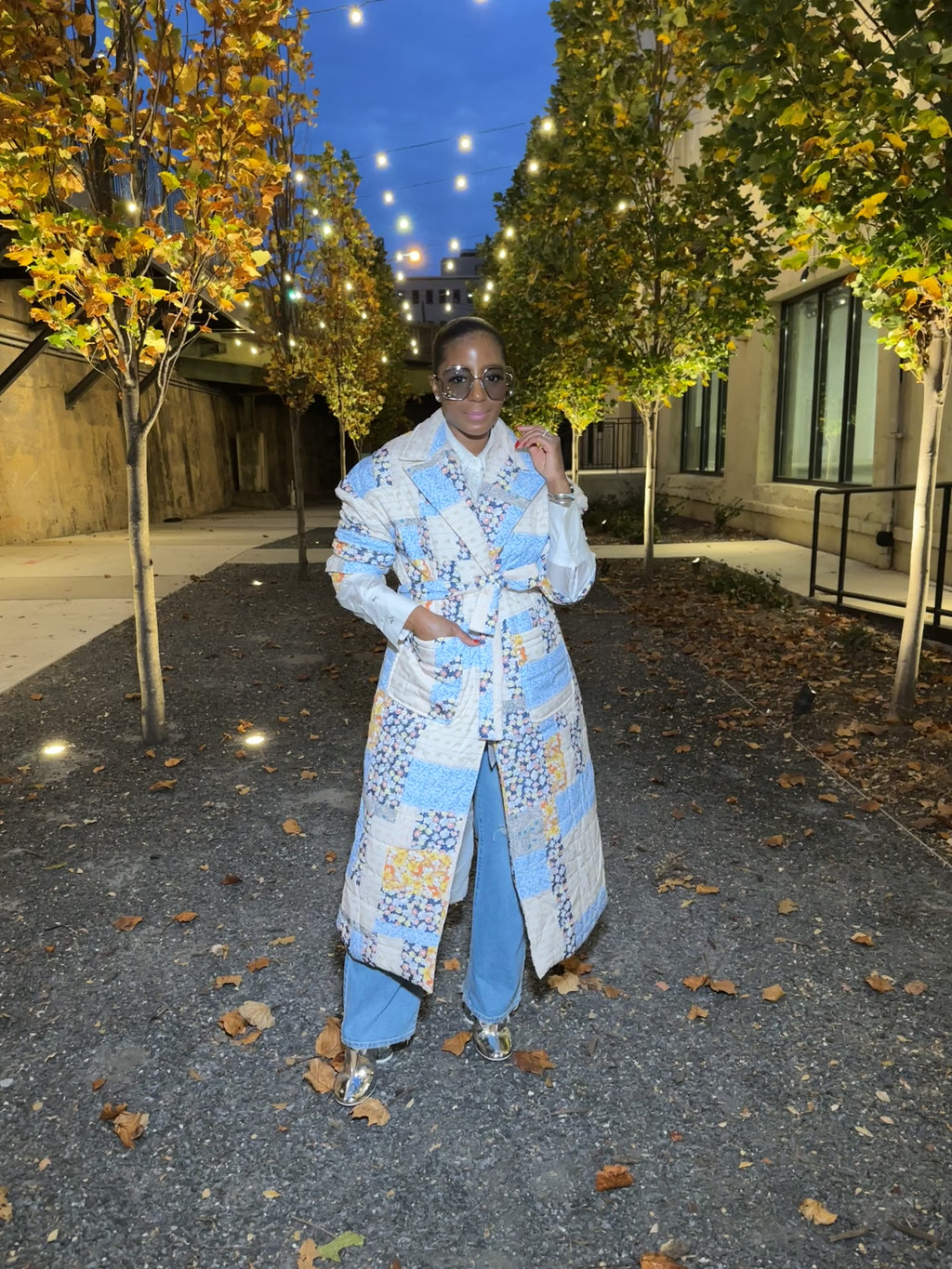 Quilted Wrap Coat