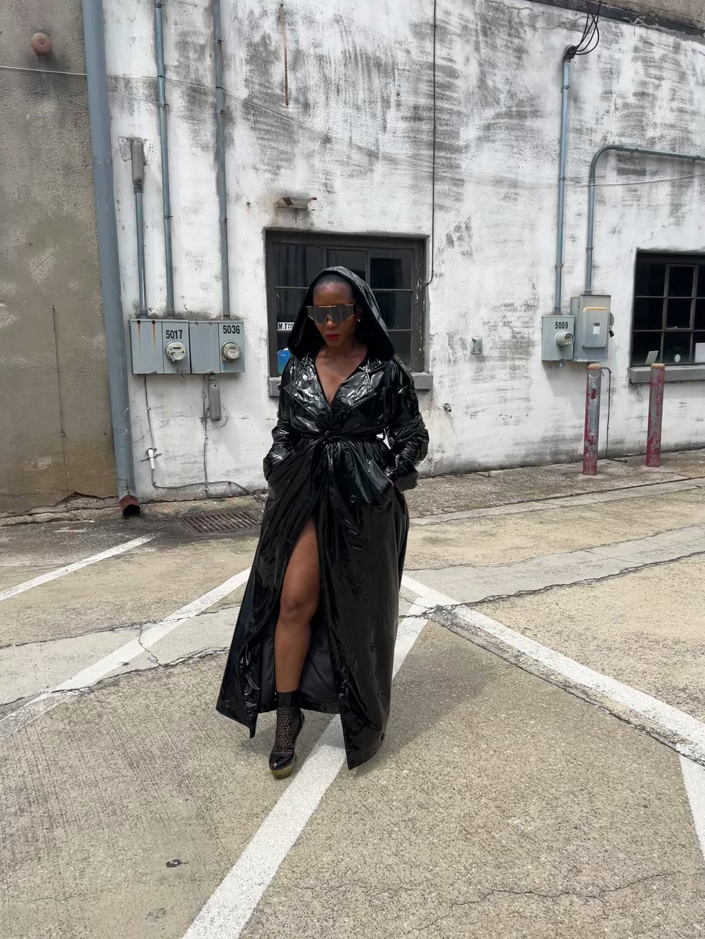Patent leather Raincoat / Trench coat