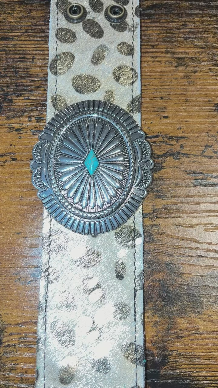 The Concho Collection - Genuine Leather Cuff Bracelet