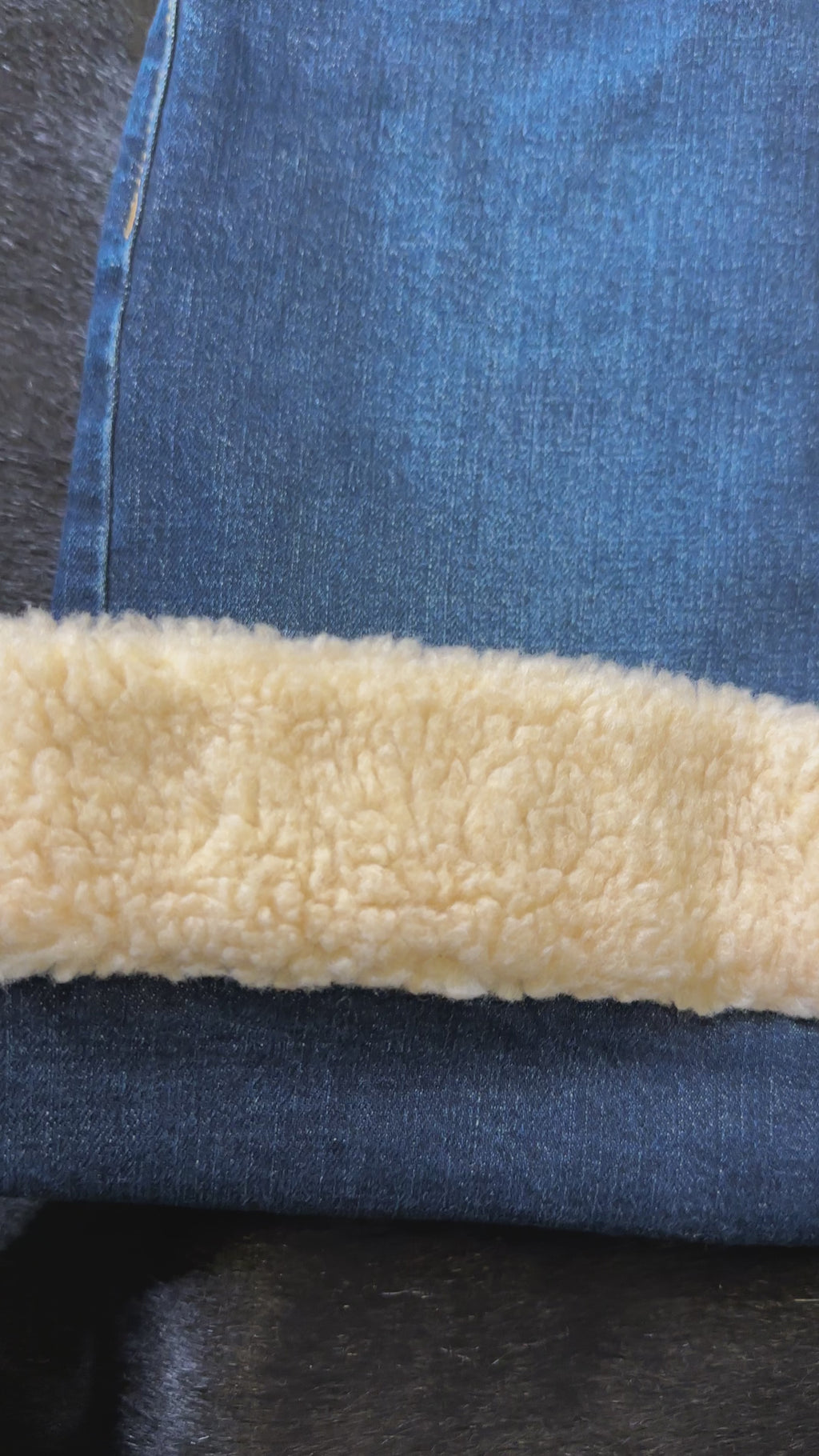 Moschino Stretch Denim Shearling Skirt