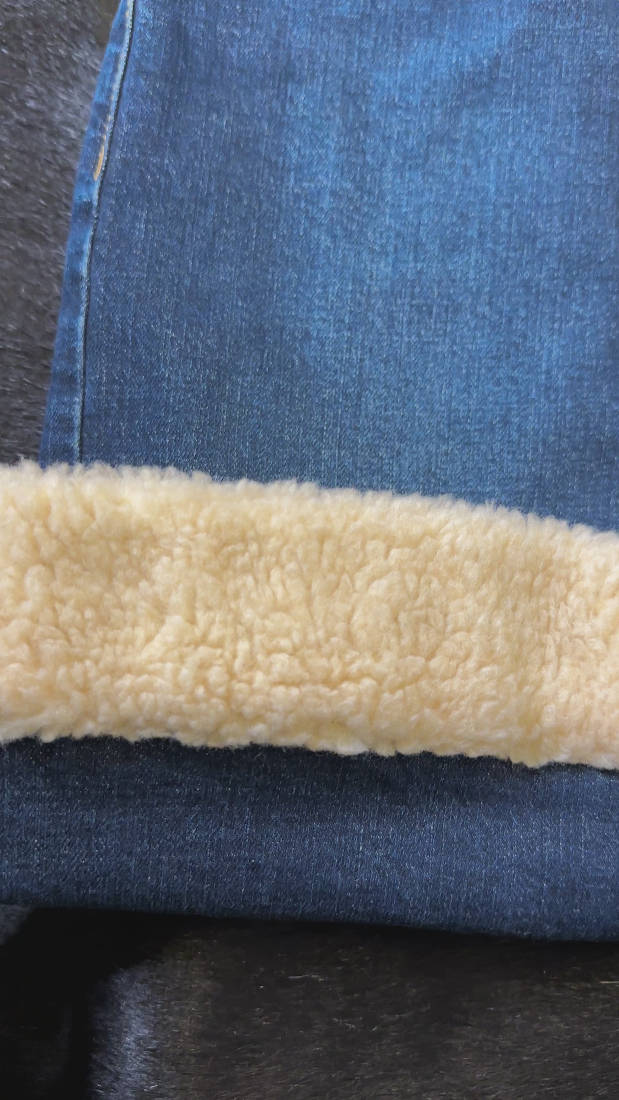 Moschino Stretch Denim Shearling Skirt