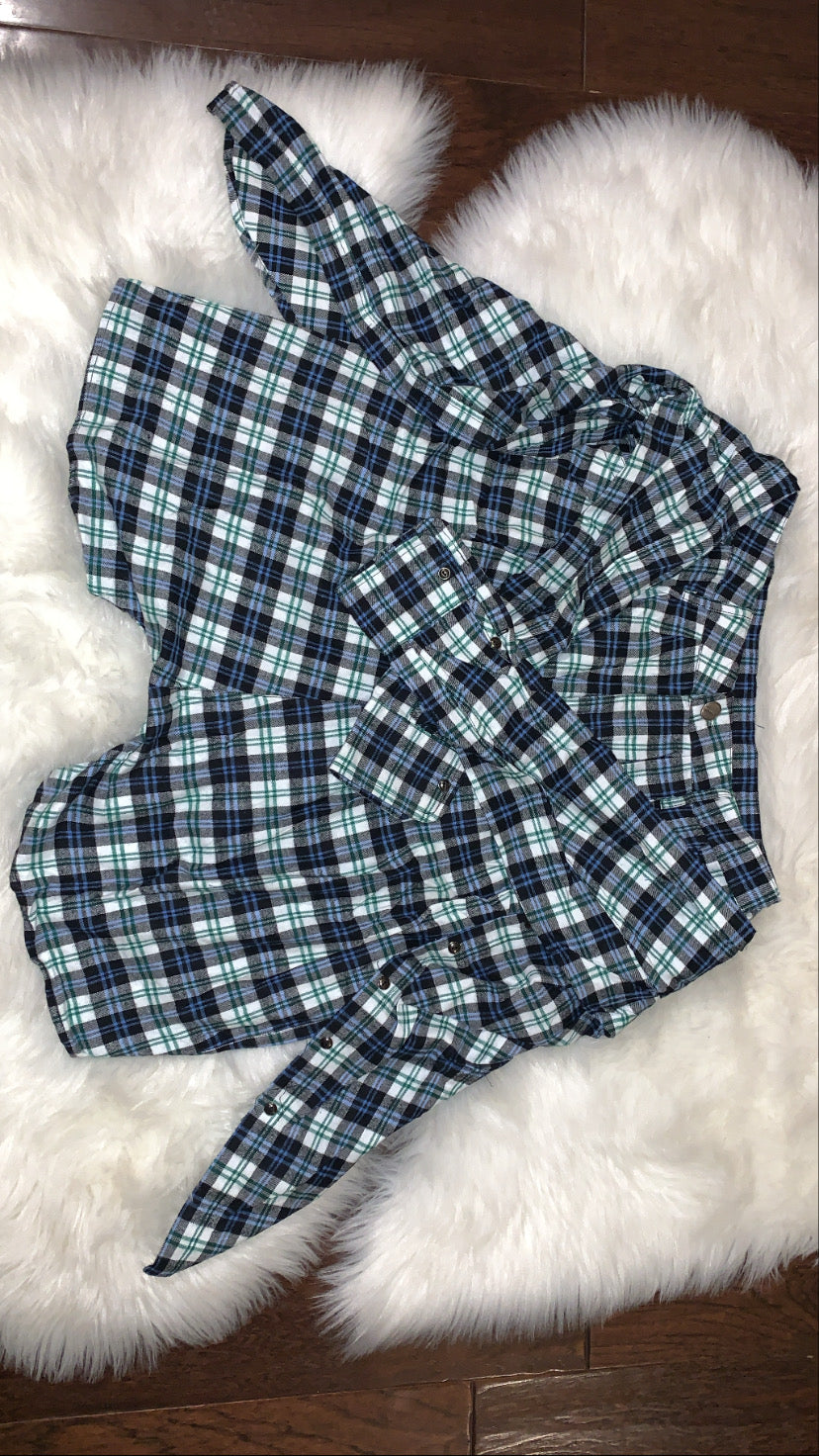 Plaid Shorts w. Faux Tie Shirt | FINAL SALE