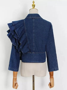 Denim ruffle jacket