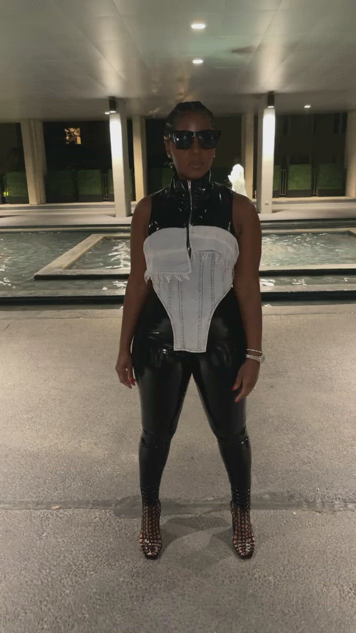 High Waist Control top Patent Leggings