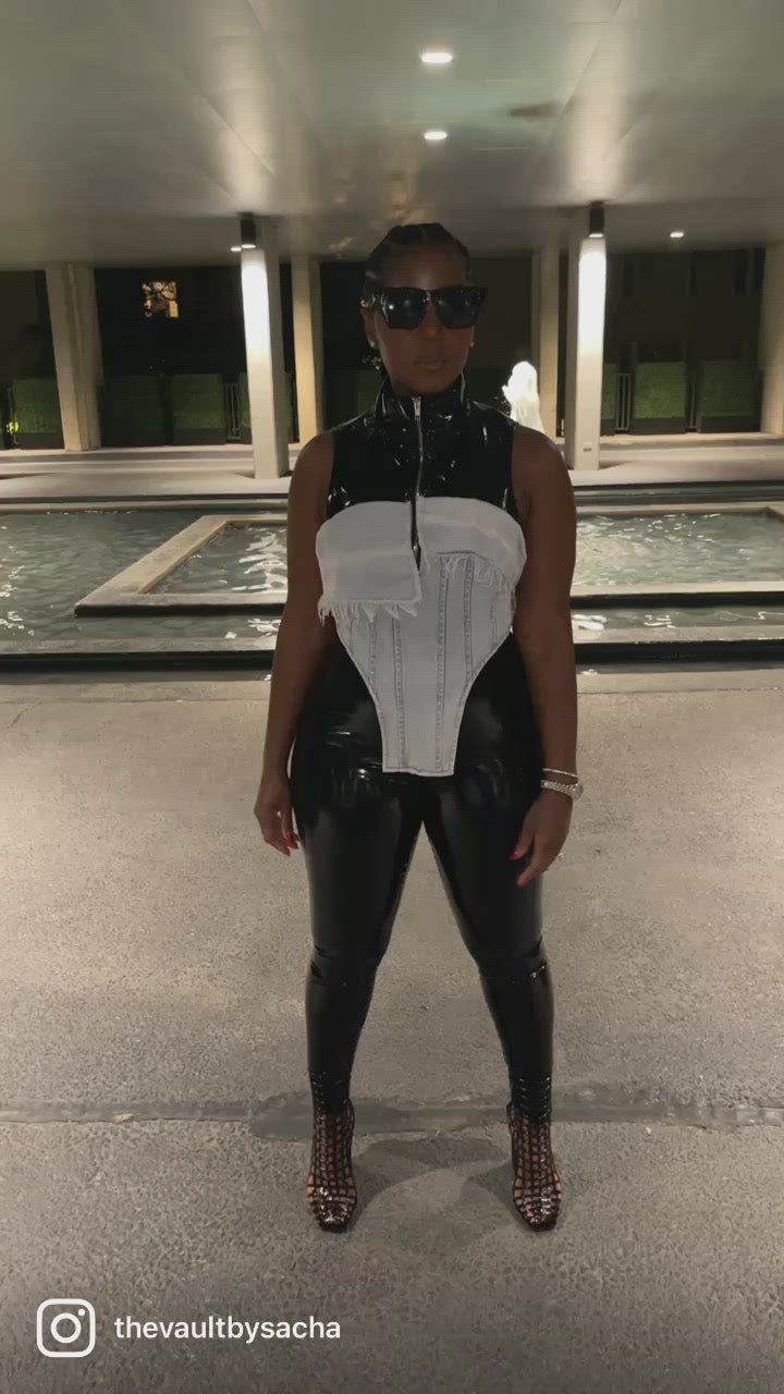 High Waist Control top Patent Leggings
