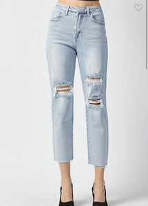 Flap Pocket Stretch Boyfriend jeans