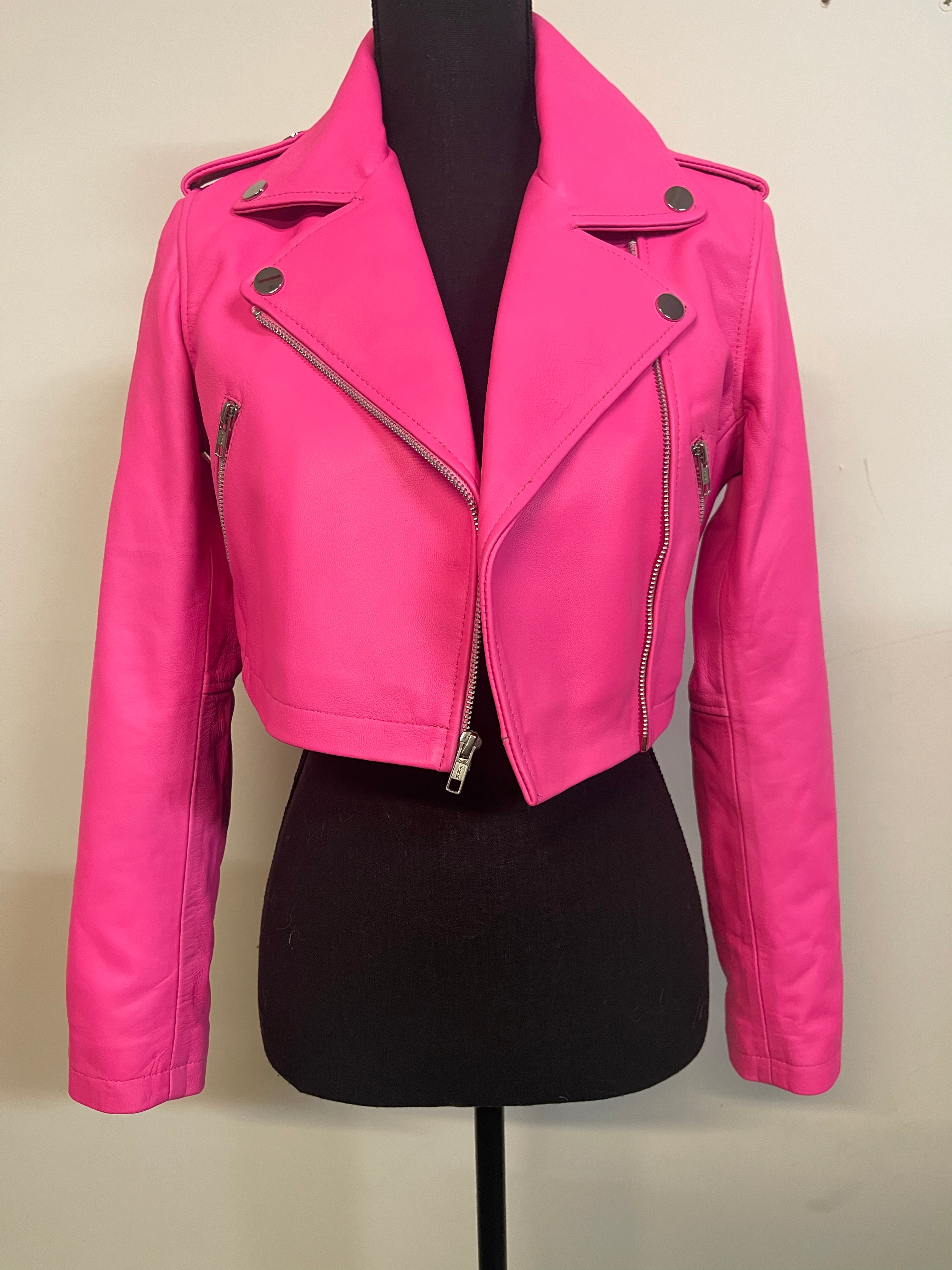 Hot Pink Crop Leather