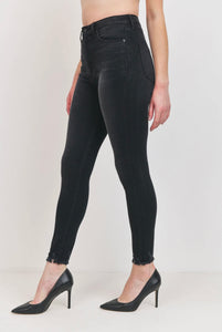 Gray wash skinny jeans