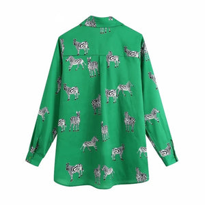 Green zebra top