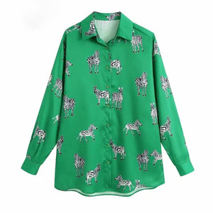 Green zebra top