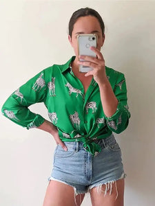 Green zebra top