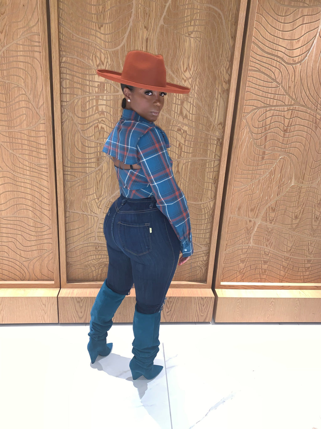 Open Knee High Waist Stretch Jeans - The Vault by Sacha