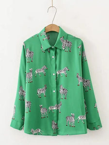 Green zebra top