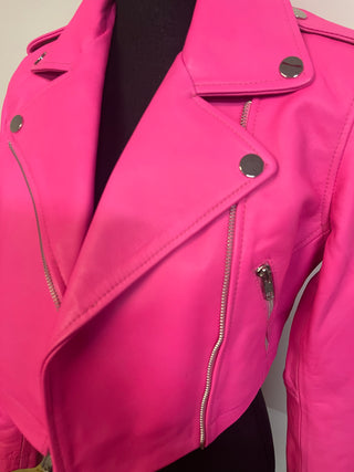 Hot Pink Crop Leather - The Vault by Sacha