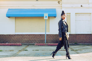 Black Genuine Lambskin Leather Jacket Classic - The Vault by Sacha