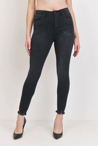 Gray wash skinny jeans
