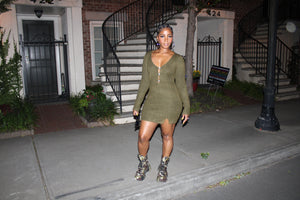 Olive 3 Piece Cardigan Set W/ Moss Shades