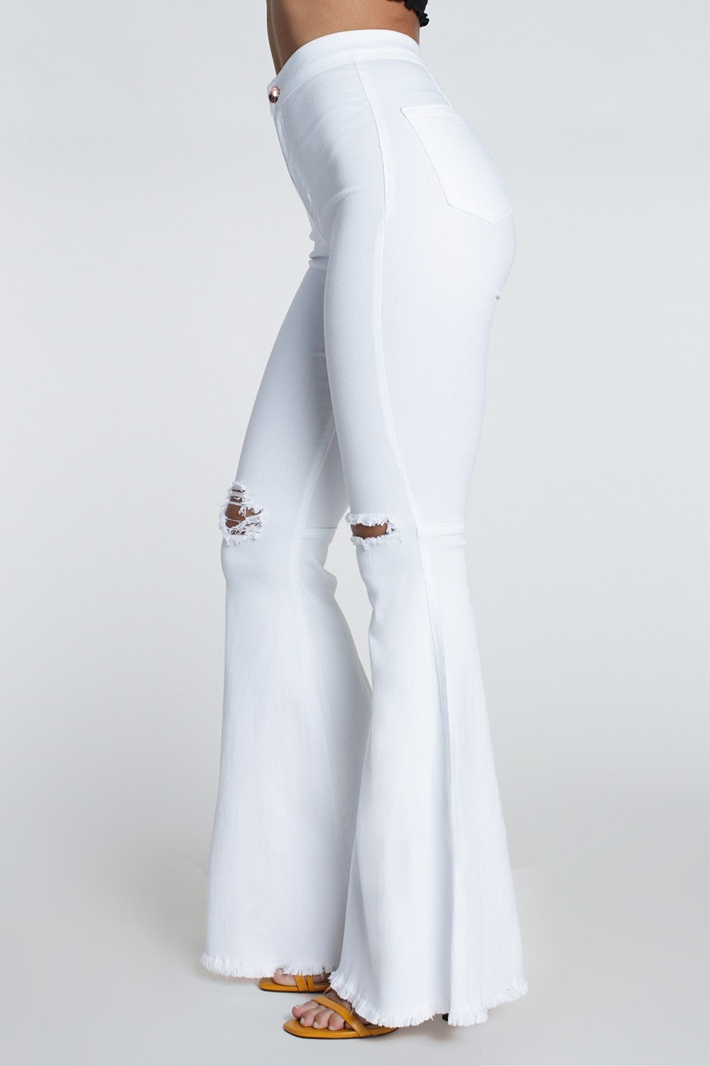 White Stretch Flare Jeans