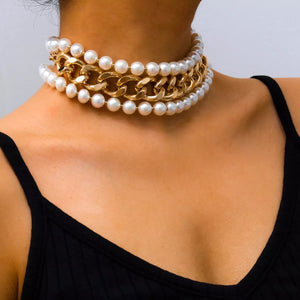 Pearls & Chain Choker