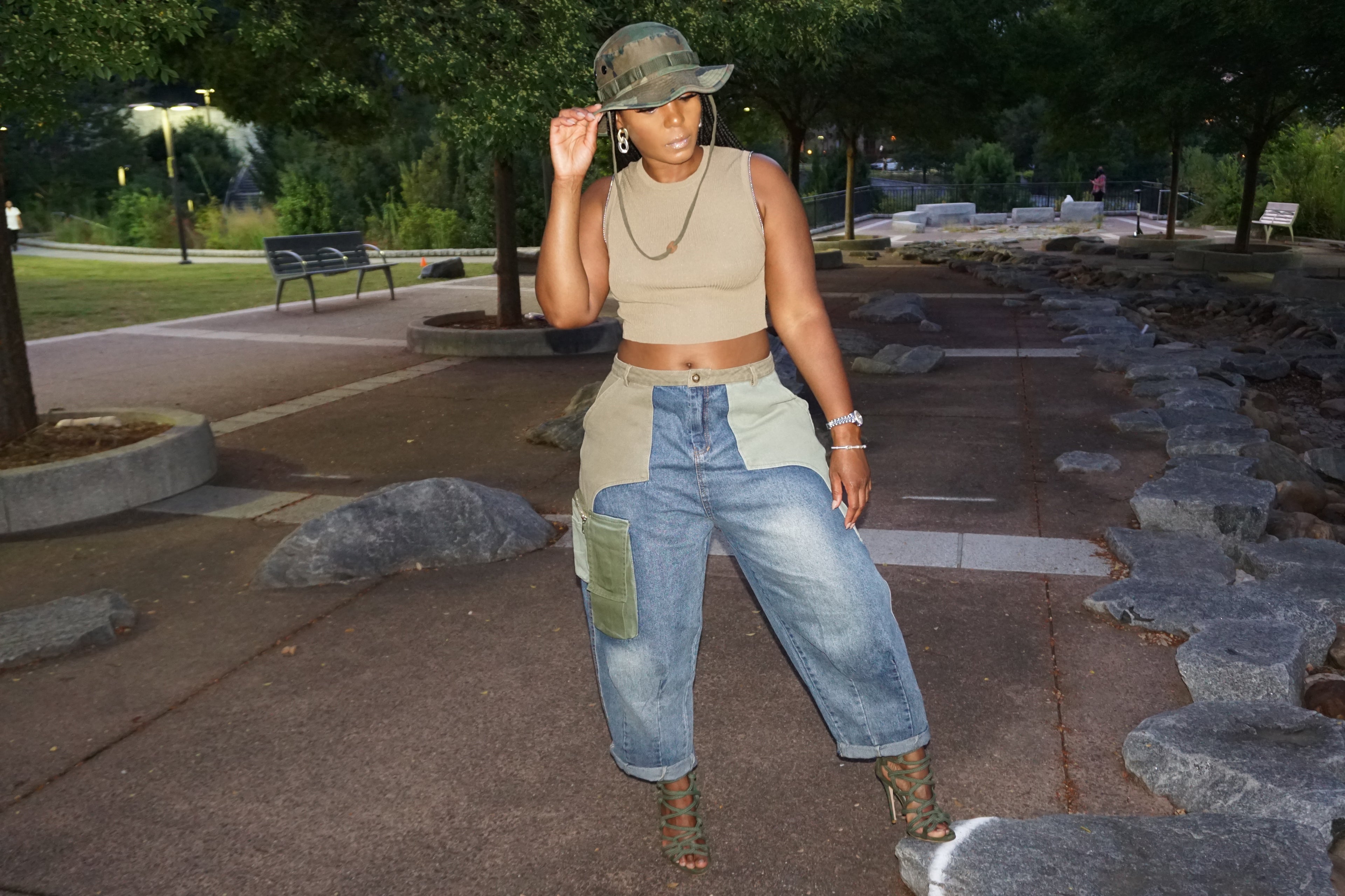 Camoflauge HAT w/ chin strap - The Vault by Sacha