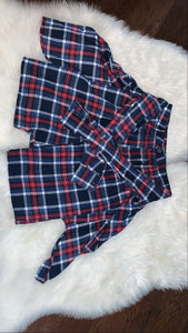 Plaid Shorts w. Faux Tie Shirt | FINAL SALE