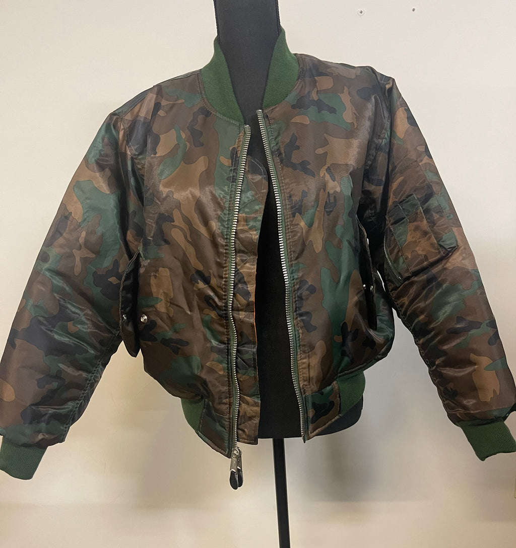 Camo Flight Jacket Bomber - The Vault by Sacha