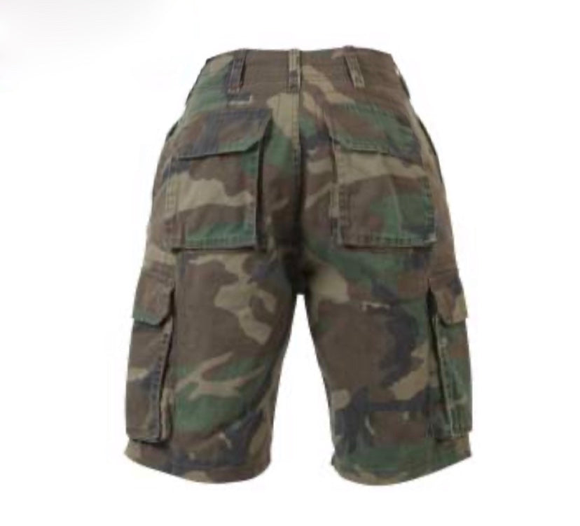 Vintage Camouflage Cargo Shorts