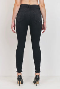 Gray wash skinny jeans