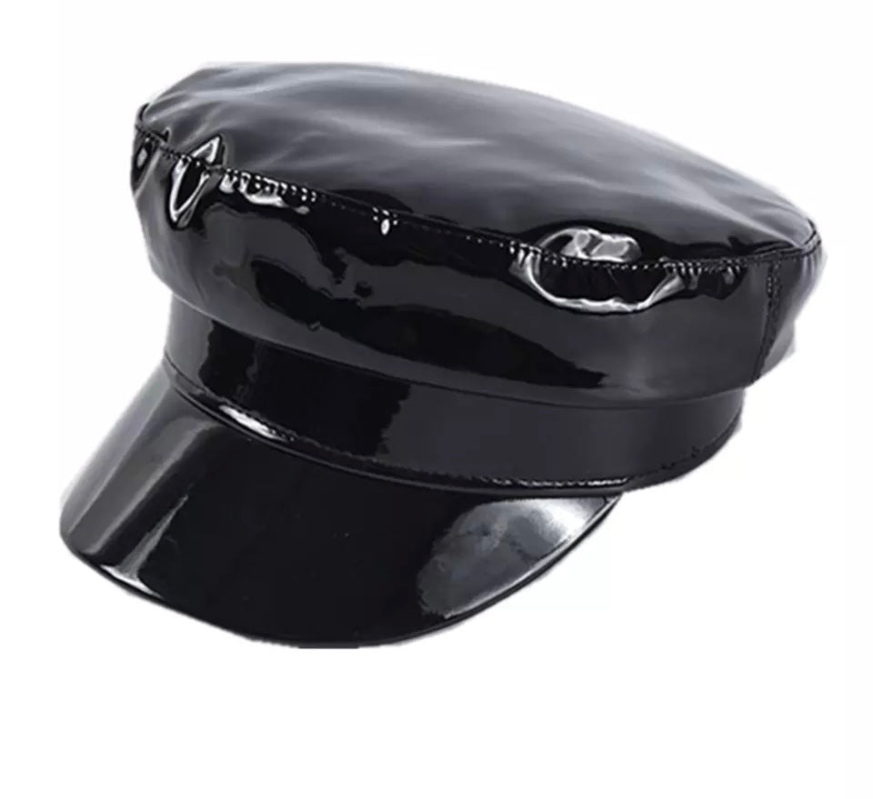 Patent biker cap