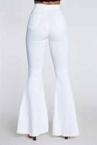 White Stretch Flare Jeans