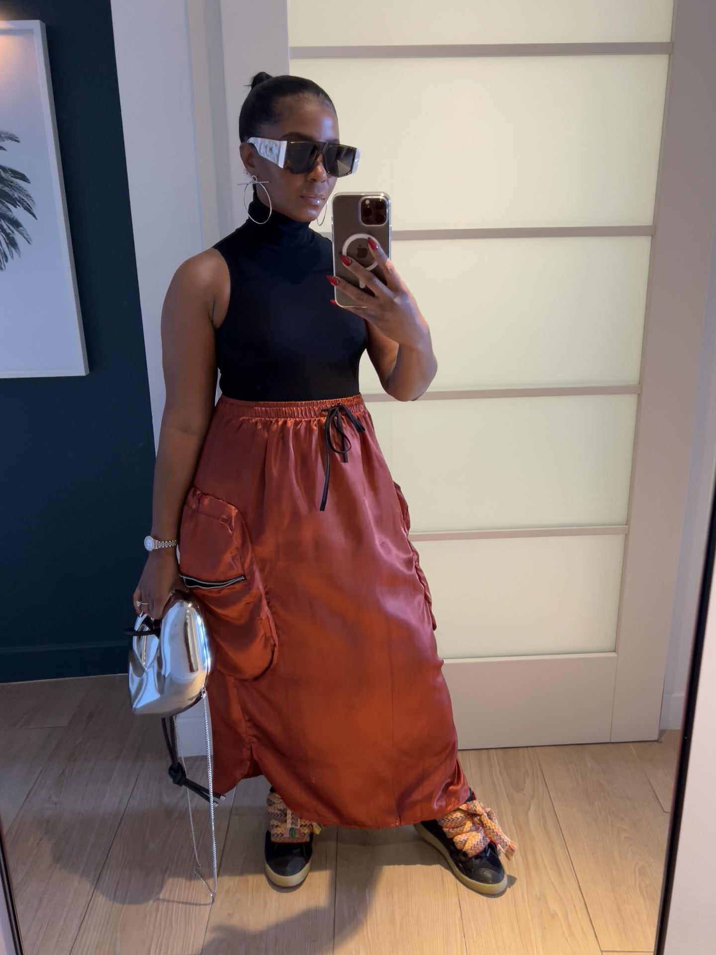 Burnt Amber Cargo Skirt-final few