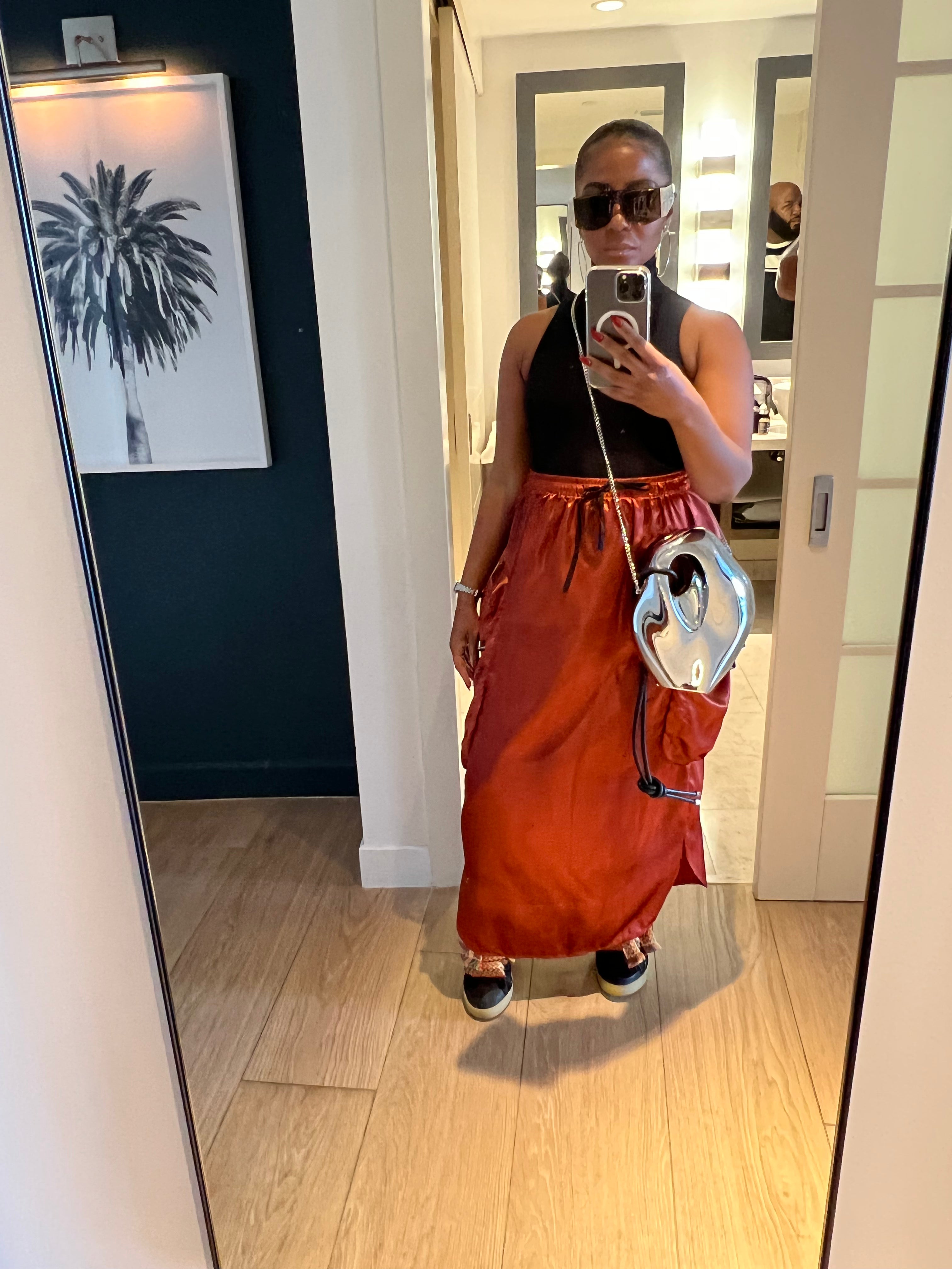 Burnt Amber Cargo Skirt-final few