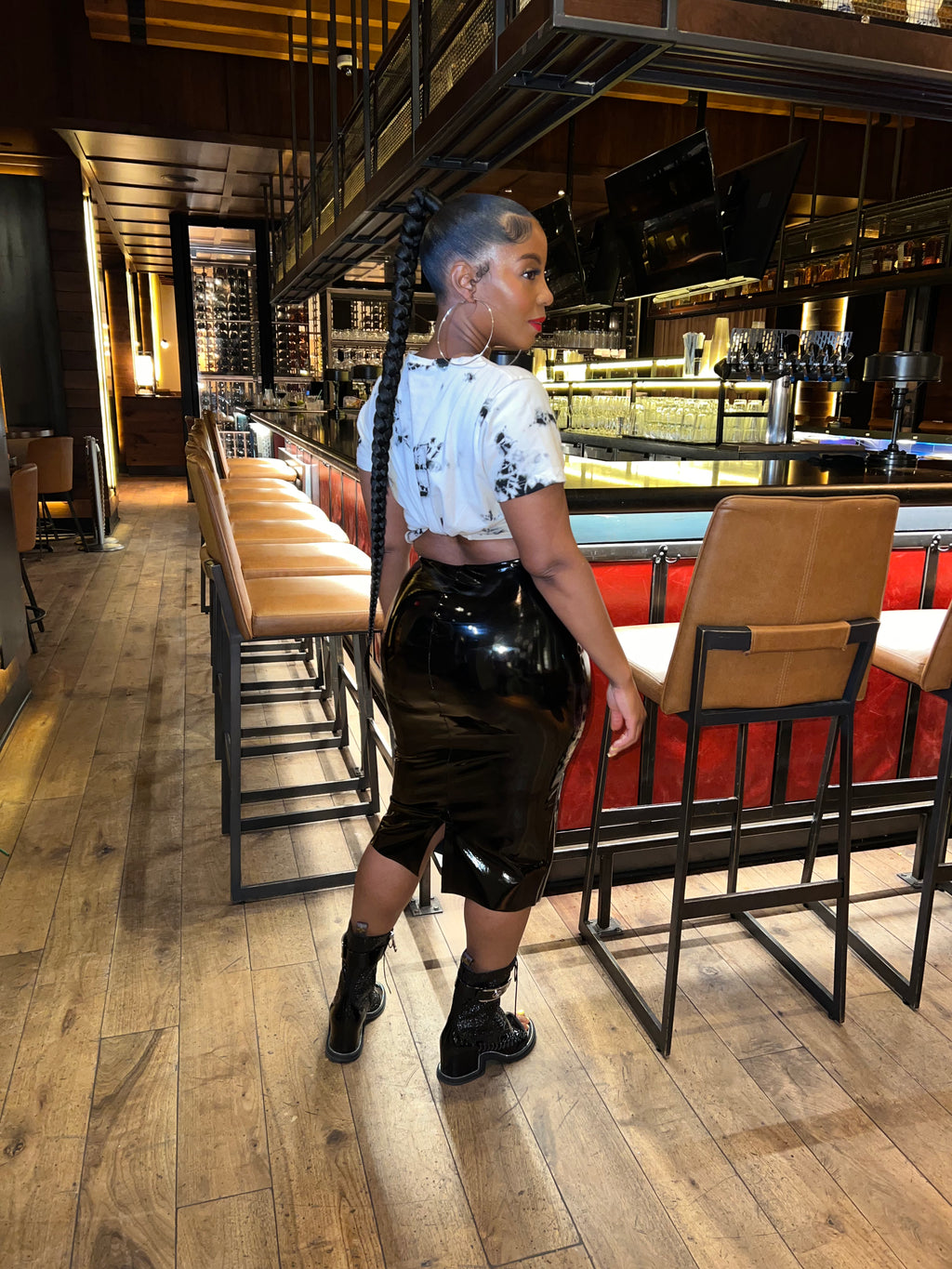 Patent High Waist Pencil Skirt - The Vault by Sacha