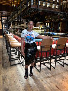 Patent High waist pencil skirt