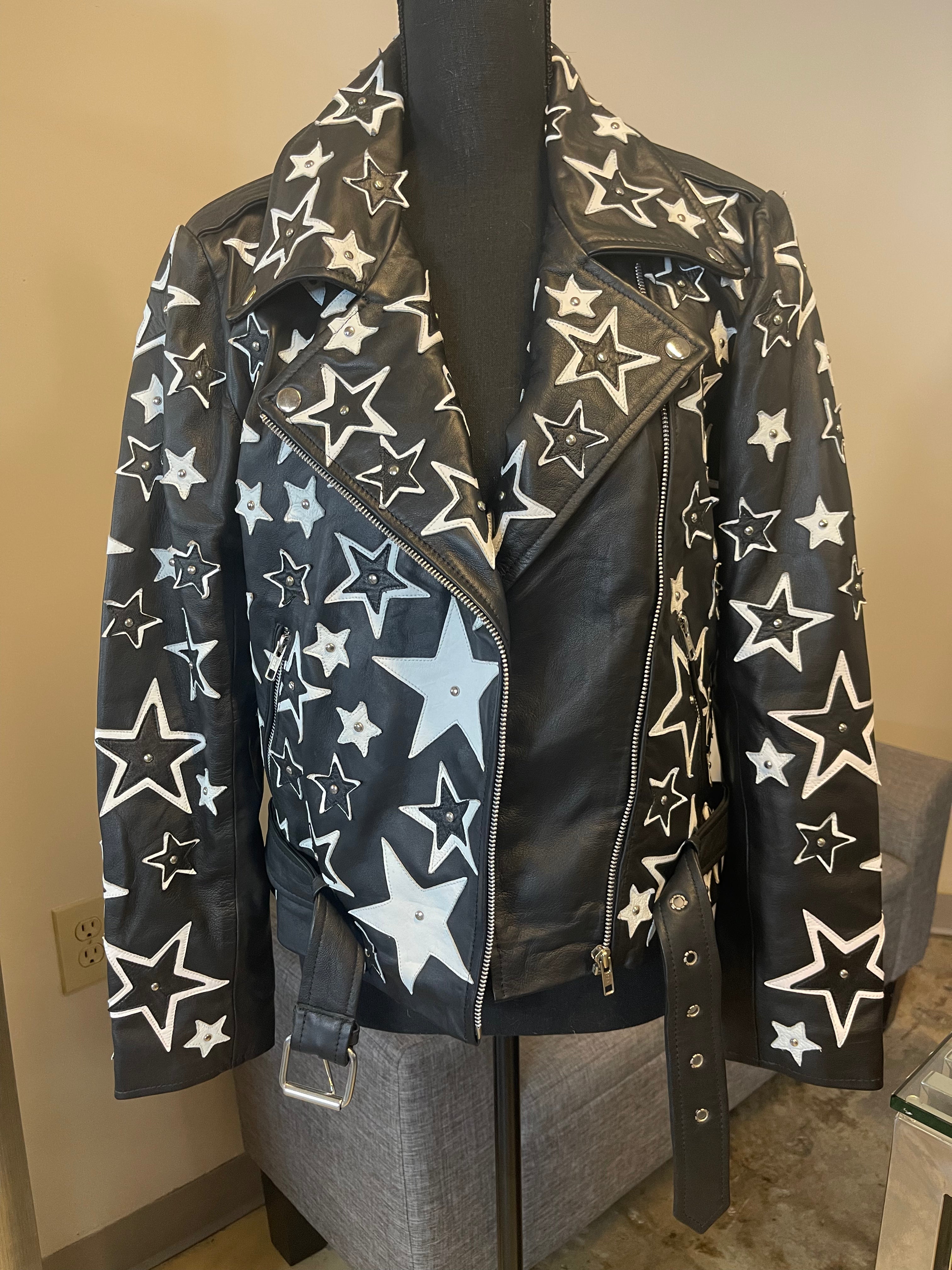 Star Girl Lambskin Leather Biker