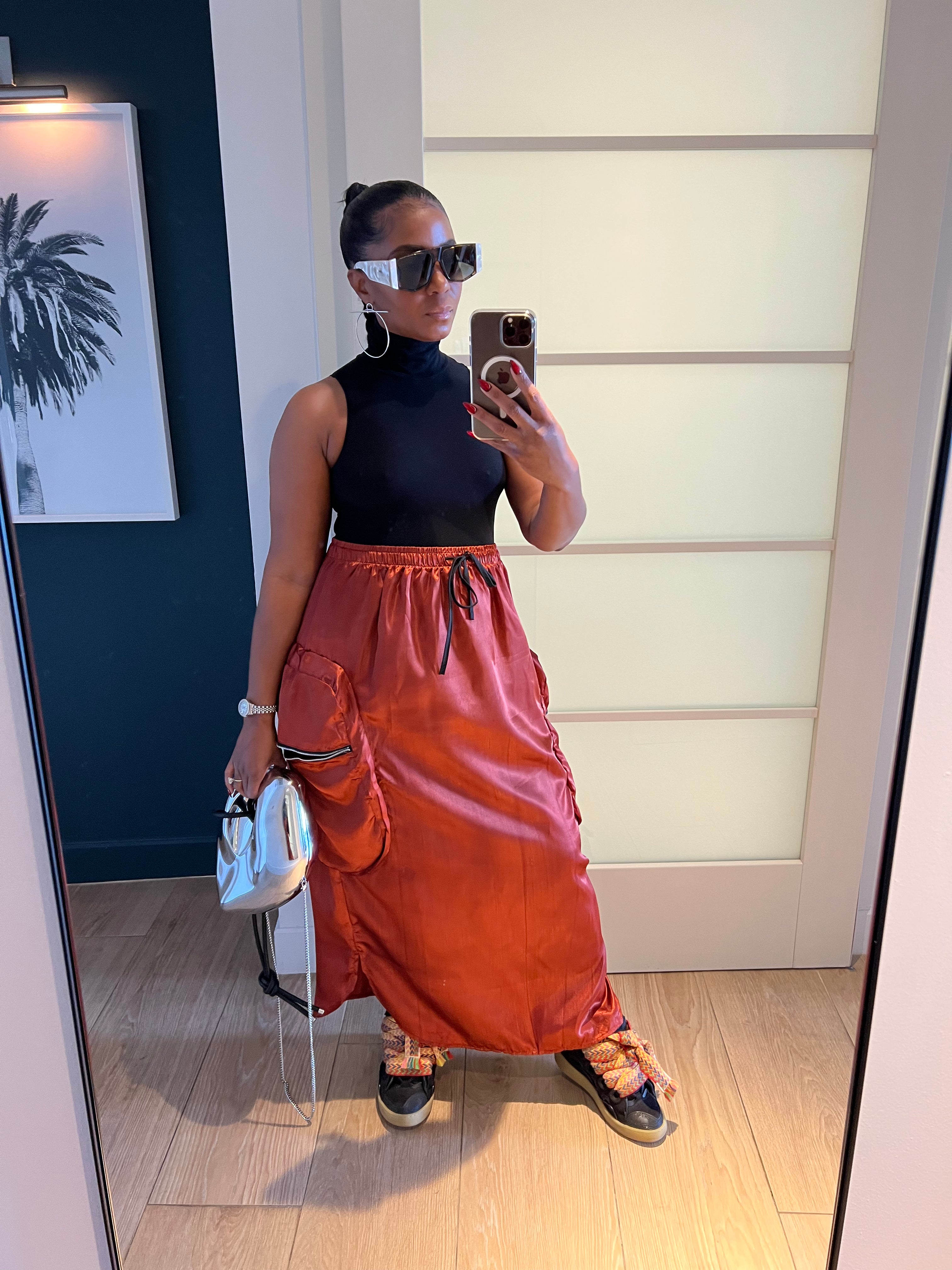 Burnt Amber Cargo Skirt-final few