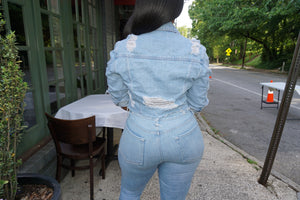 Distressed Knee & Ankle jeans