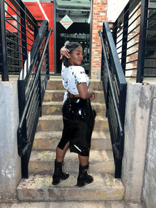 Patent High waist pencil skirt