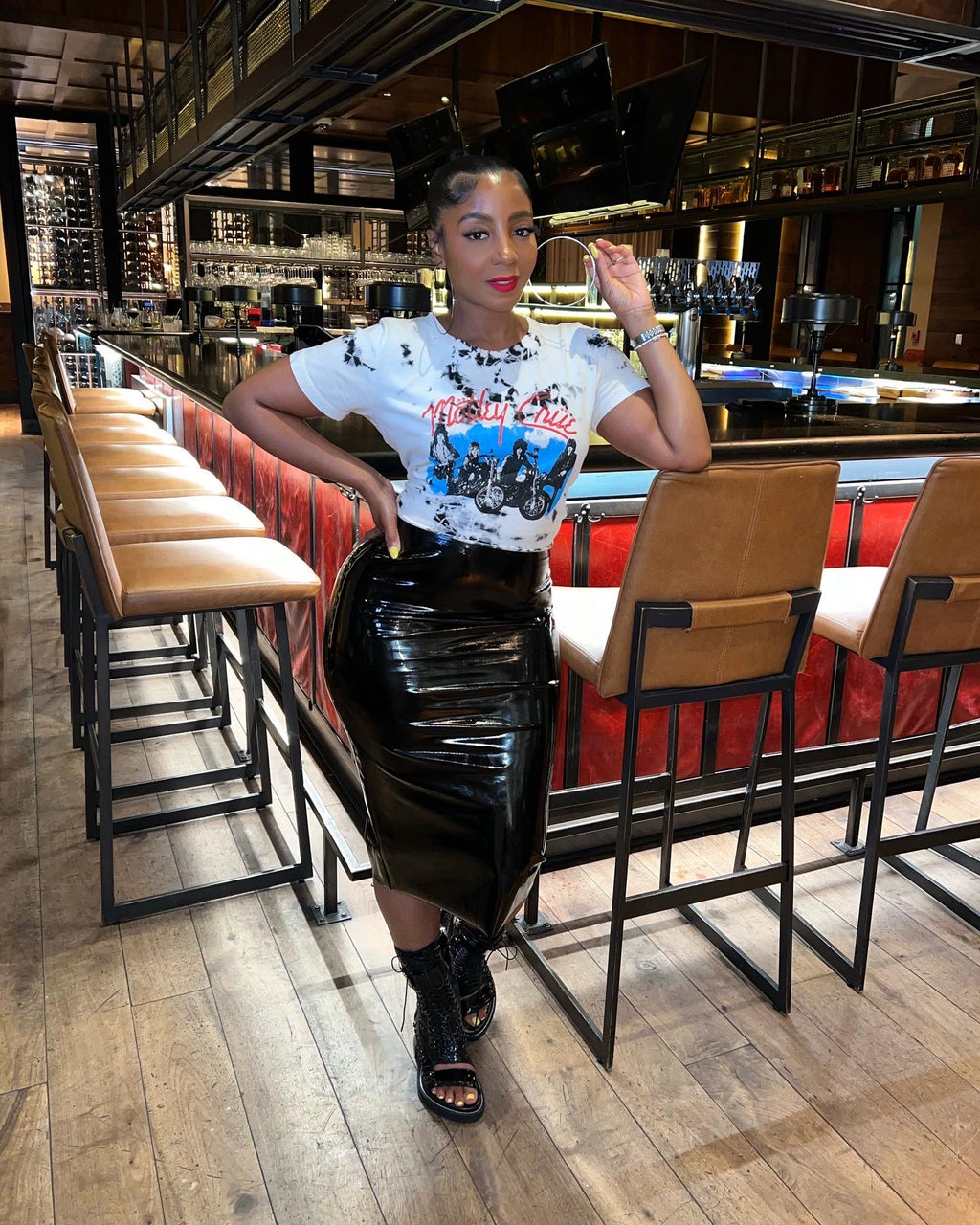 Patent High Waist Pencil Skirt - The Vault by Sacha