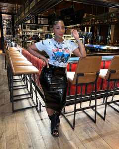 Patent High waist pencil skirt