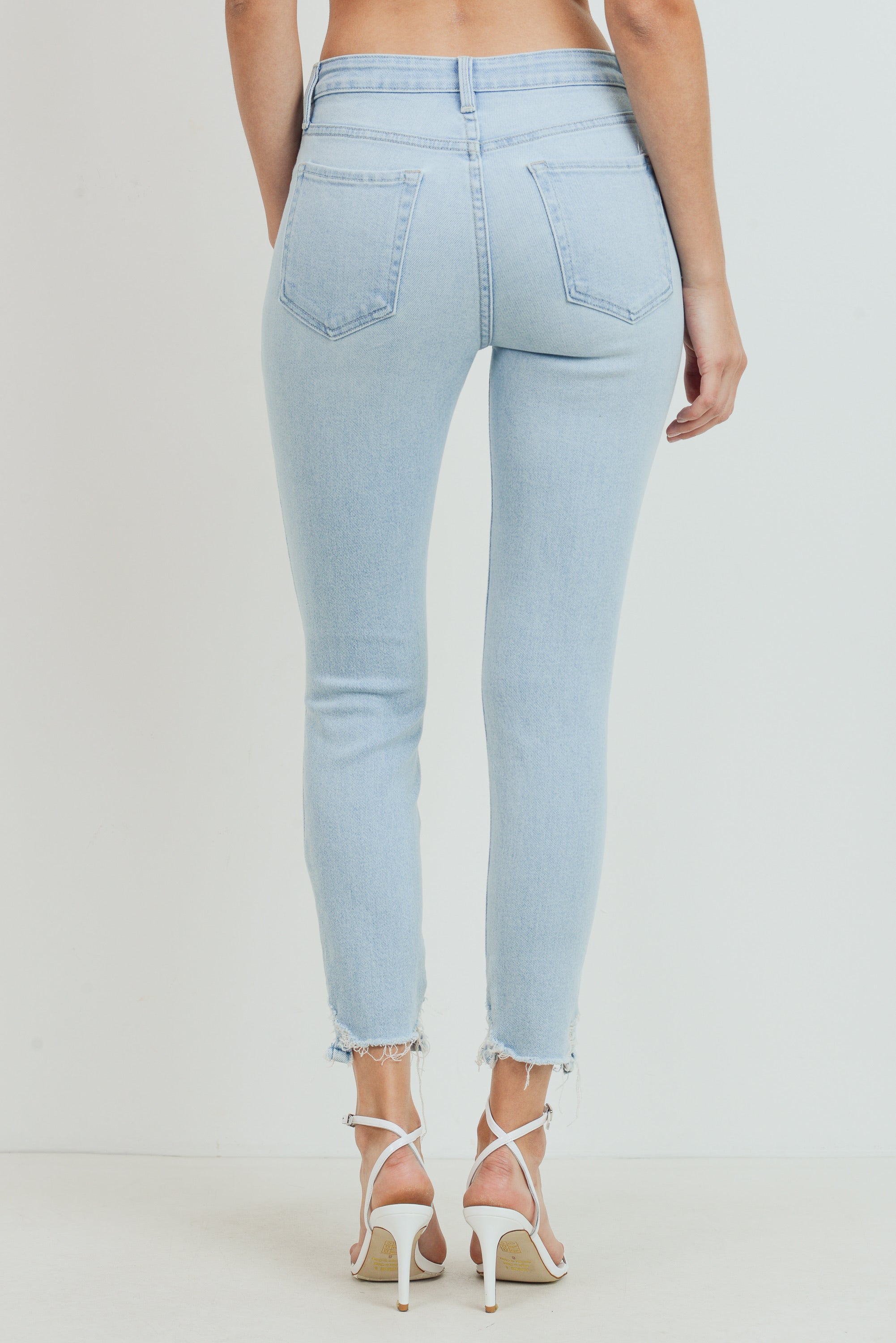 Distressed Knee & Ankle Jeans - The Vault by Sacha