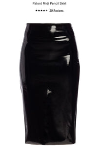 Patent High waist pencil skirt