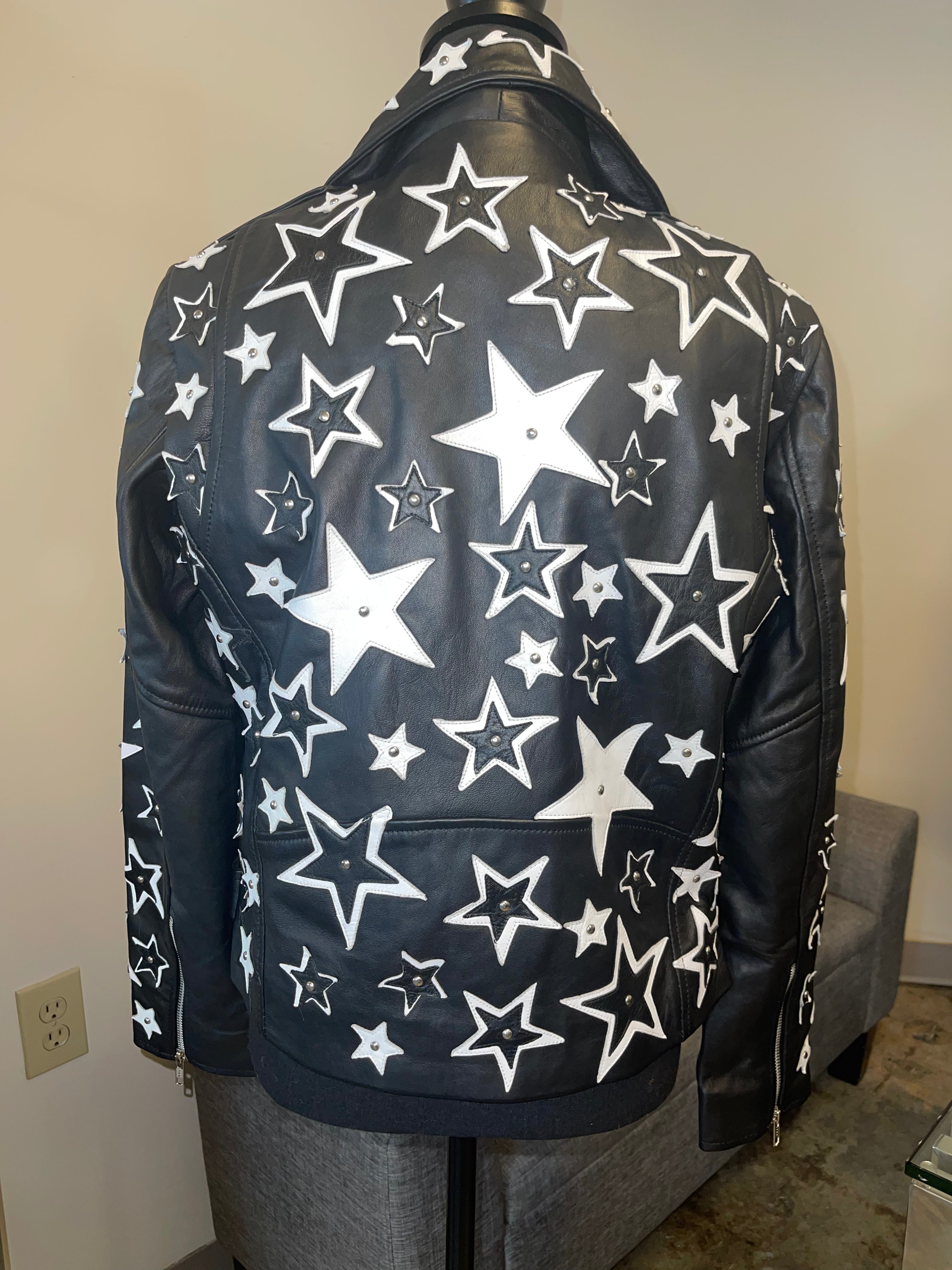 Star Girl Lambskin Leather Biker