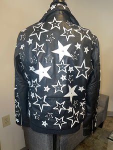 Star Girl Lambskin Leather Biker