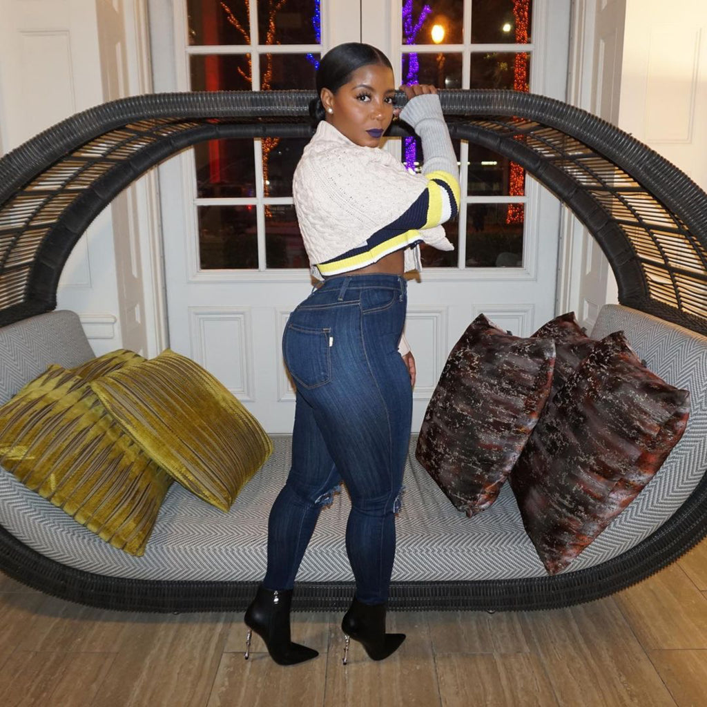 Open Knee High Waist Stretch Jeans - The Vault by Sacha